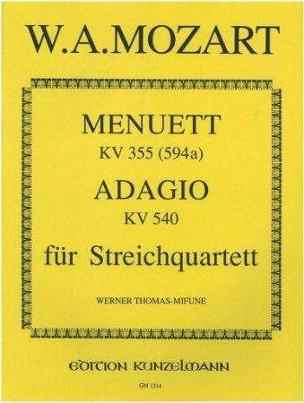 MOZART:MENUETT KV 355,ADAGIO KV 540 STRING QUARTET