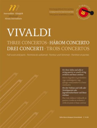 VIVALDI:THREE CONCERTOS FULL SCORE AND PARTS