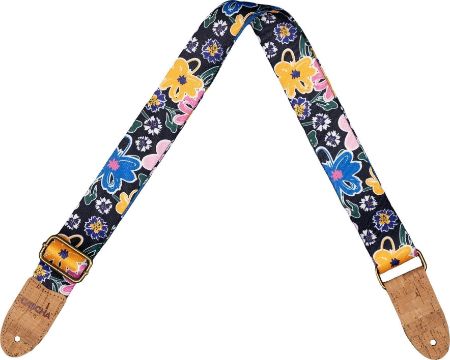 CASCHA PAS ZA KITARO Guitar Strap Vegan Cork - Floral Sketch