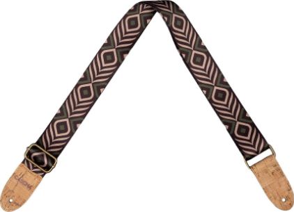 CASCHA PAS ZA KITARO Guitar Strap Vegan Cork - Green Chevron