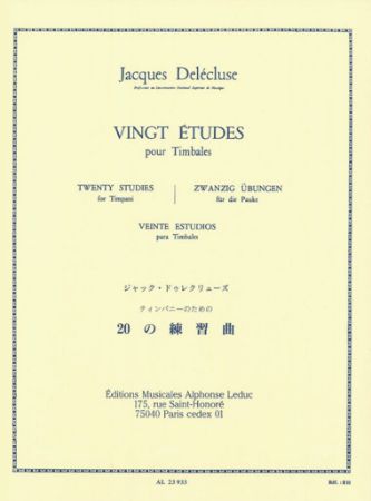 DELECLUSE:20 STUDIES FOR TIMPANI