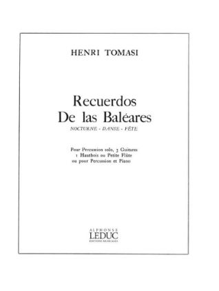 TOMASI:RECUERDOS DE LAS BALEARES,PERCUSSION