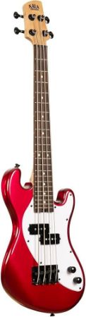 KALA U-Bass električni ukulele bass Solid Body 4-string Fretted, Red w/bag