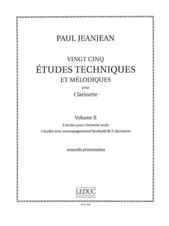 JEANJEAN:VINGT CINQ ETUDES TECHNIQUES ET MELODIQUES POUR CLARINETTE VOL.2