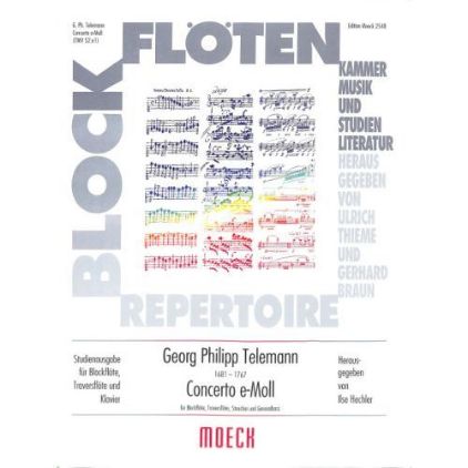 TELEMANN:CONCERTO E-MOLL FUR BLOCKFLOTE,TRAVERSFLOTE.STREICHER