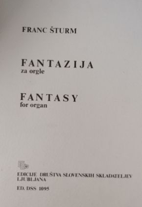 ŠTURM:FANTAZIJA ZA ORGLE