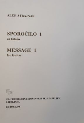 STRAJNAR:SPOROČILO 1