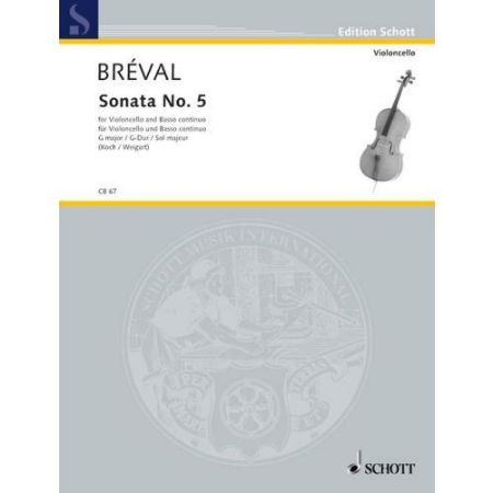 BREVAL:SONATA NO.5 G-DUR FOR CELLO AND PIANO