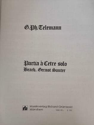 TELEMANN:PARTITA A CETRA SOLO
