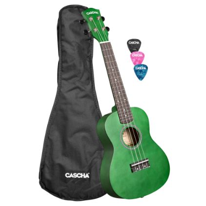 CASCHA Concert Ukulele Linden Green incl.bag CUC104