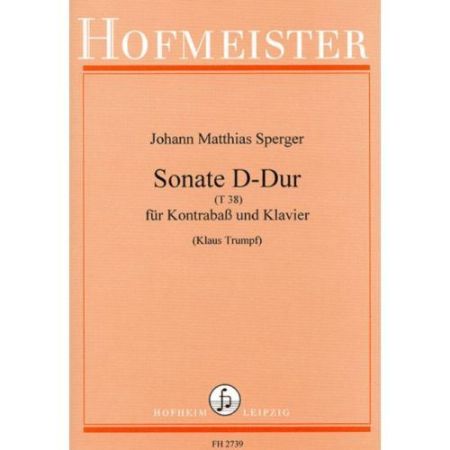 SPERGER.SONATA D-DUR (T 38) FOR DOUBLE BASS AND PIANO