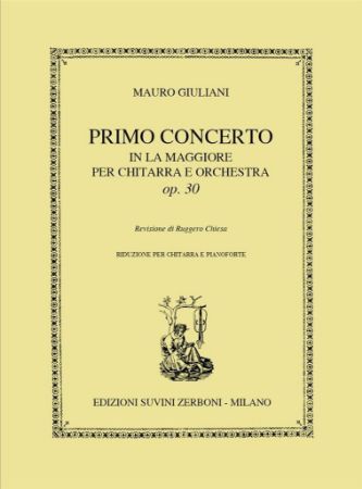 GIULIANI:Primo Concerto in La Maggiore Op. 30 GUITAR AND PIANO
