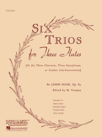 HOOK/VOXMAN:SIX TRIOS FOR FLUTES OP.83 FULL SCORE