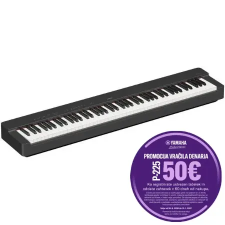 Slika ELEKTRIČNI PRENOSNI KLAVIR YAMAHA P-225 BLACK stage piano - CASHBACK