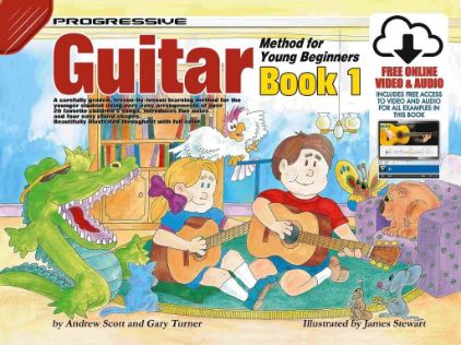 SCOTT/TURNER:PROGRESSIVE GUITAR BOOK 1 METHOD FOR YOUNG BEGINNERS +VIDEO+ AUDIO