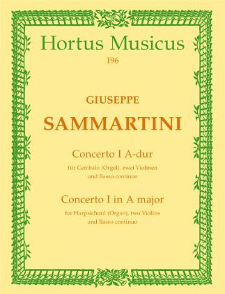 SAMMARTINI:CONCERTO I A-DUR FOR HARPSICHORD(ORGAN),TWO VIOLINS AND BASSO CON.