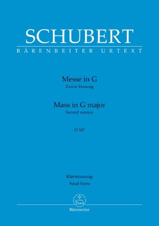 SCHUBERT:MASS IN G MAJOR D 167 VOCAL SCORE