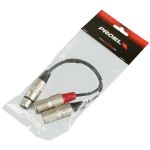 PROEL KABEL 1 XLR (ženski) na 2 XLR (moška) 20 cm
