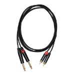Cascha kabel 2x Cinch (moški) na 2x 6,3 mm (1/4”) jack, mono (moški) 1m