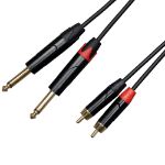Cascha kabel 2x Cinch (moški) na 2x 6,3 mm (1/4”) jack, mono (moški) 2m
