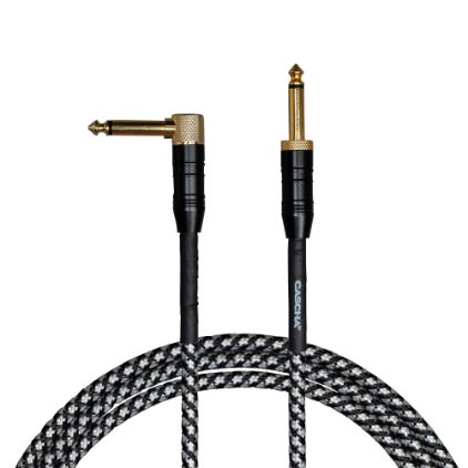 Cascha kitarski kabel Professional Line Guitar Cable, Angled, Tweed Black 9m