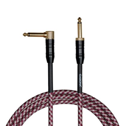 Cascha kitarski kabel Professional Line Guitar Cable, Angled, Tweed Red, 6m