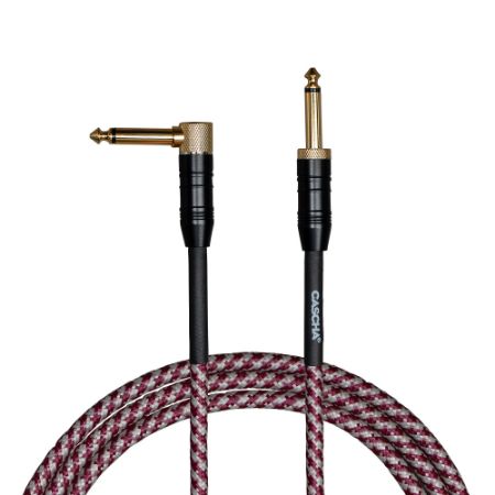 Cascha kitarski kabel Professional Line Guitar Cable, Angled, Tweed Red, 6m
