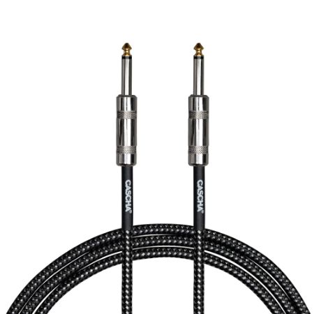 Cascha kitarski kabel Standard Line Guitar Cable, Straight, Black Tweed, 9m