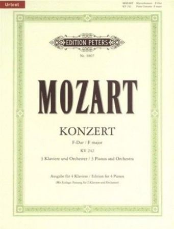 MOZART:KONZERT F-DUR,KV 242 NO.7 EDITION FOR 4 (OR 3 ) PIANOS